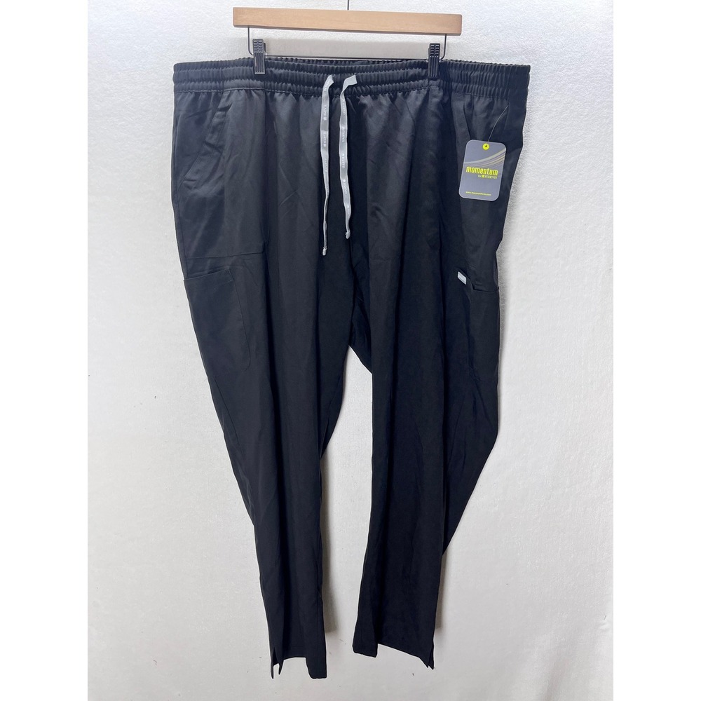 Maevn‎ Momentum Scrub Pants Mens 3XL Black Cargo Elastic Waist Drawstring 3235